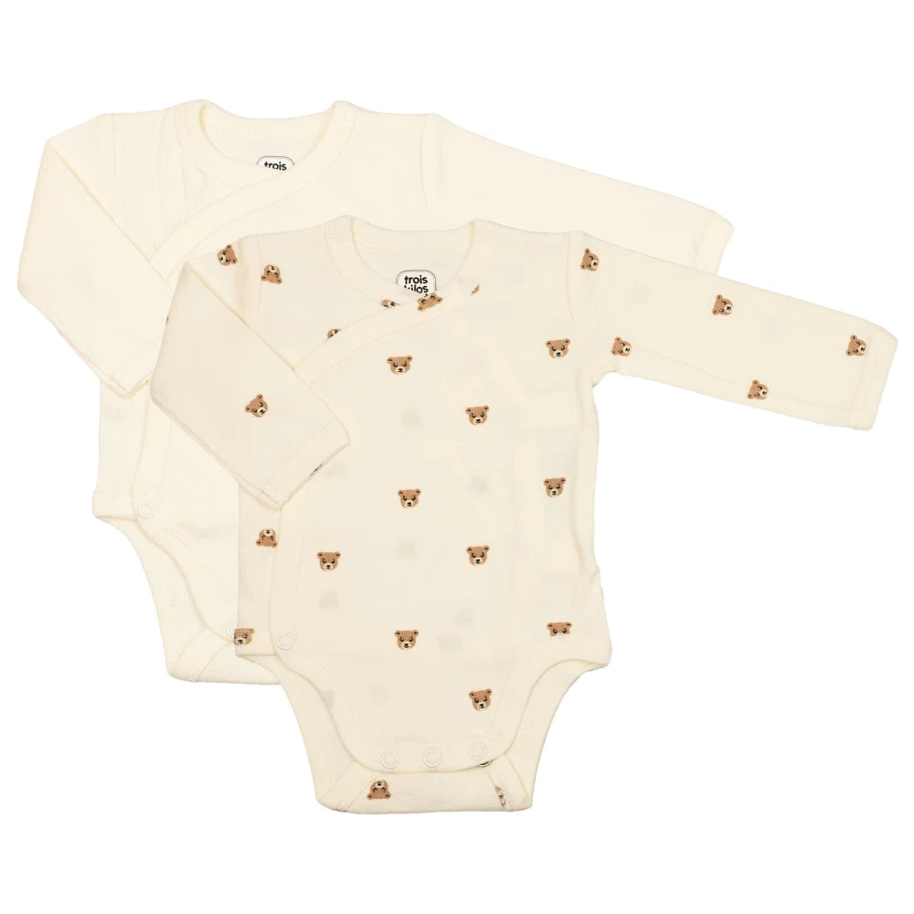 Lot de 2 bodies en coton - Ourson
