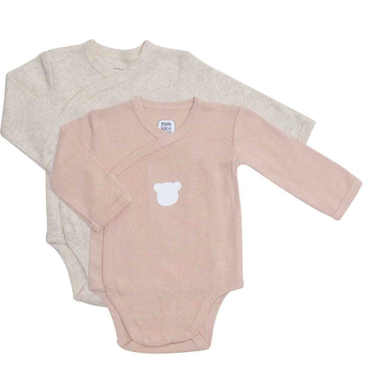 Lot de 2 body - Ourson - taupe