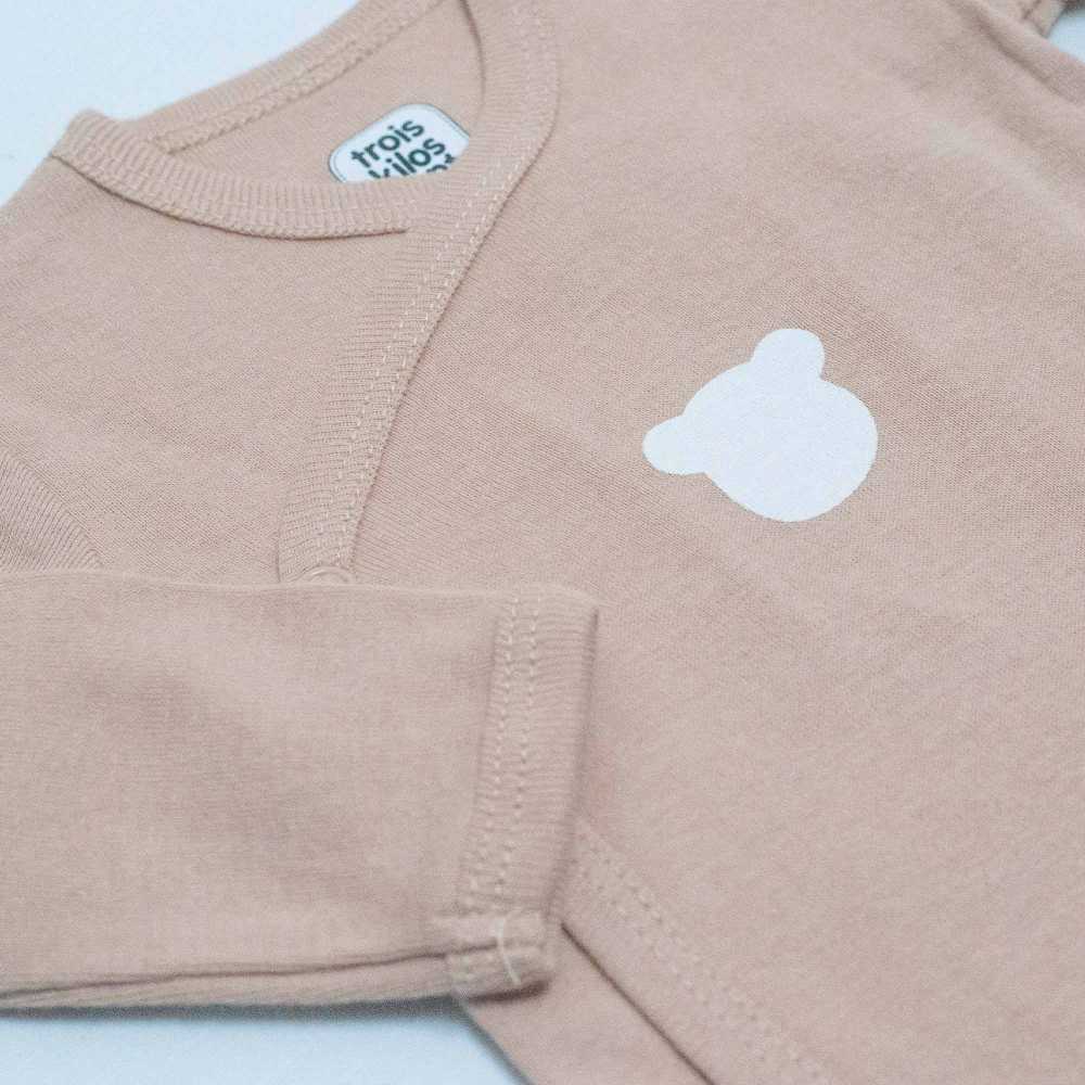 Lot de 2 body - Ourson - taupe