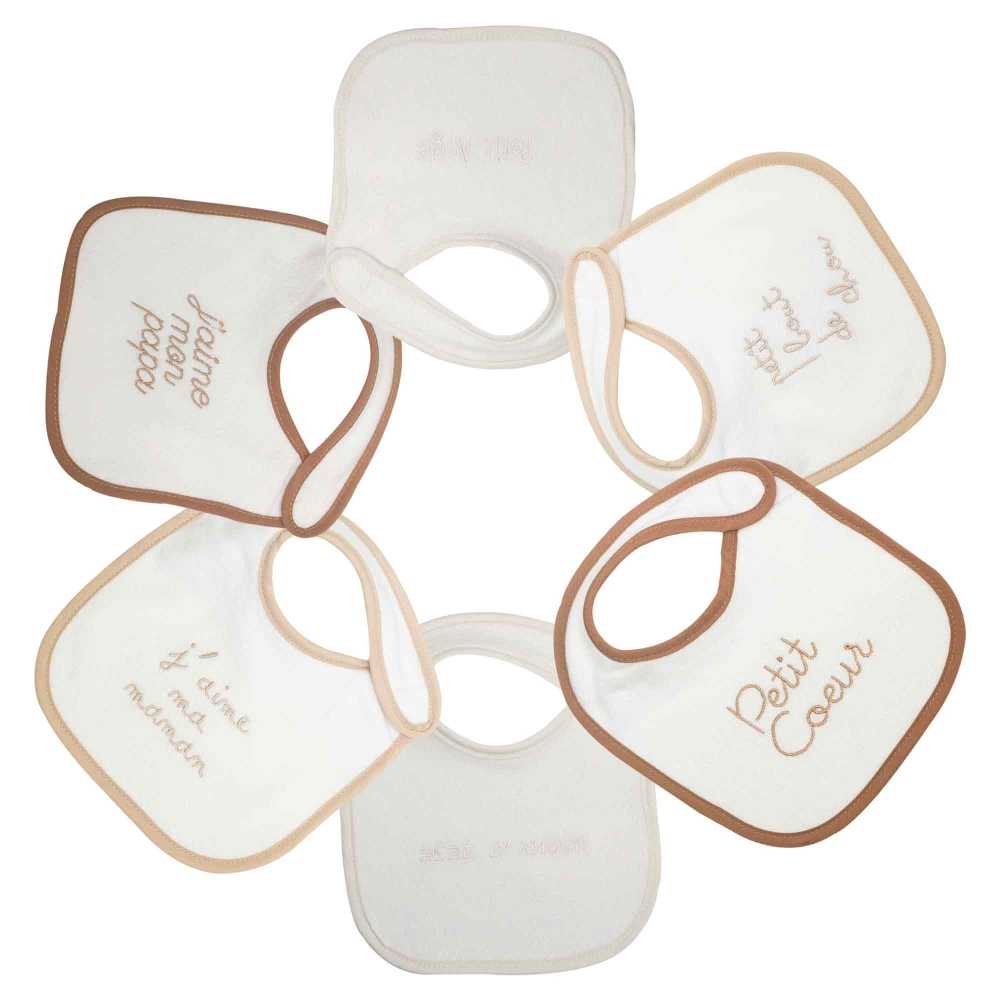 Lot de 6 bavoirs naissance brodés