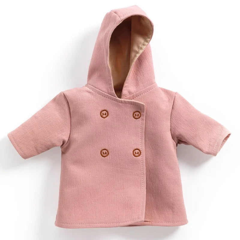 Tenue poupée - Manteau à capuche Rose