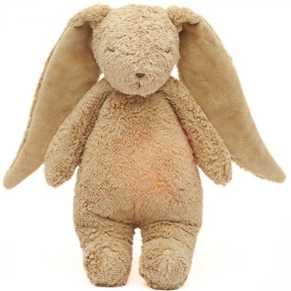 Moonie – Veilleuse lapin nature bio avec sons & lumières cappuccino