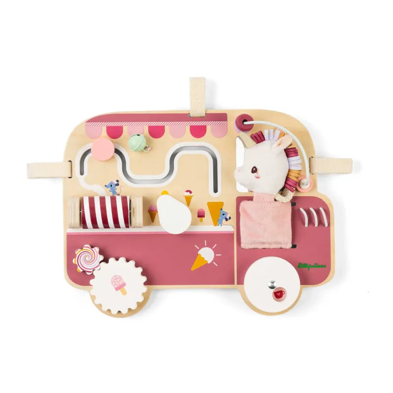 Panneau d'activités en bois Licorne