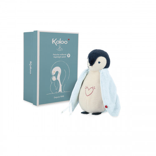 Peluche veilleuse manchot - Bleu