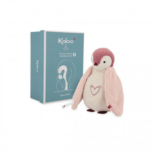 Peluche veilleuse manchot - Rose