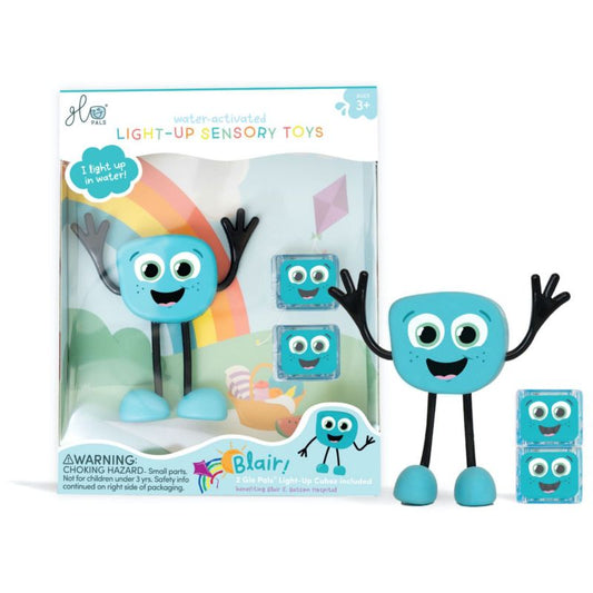 Personnage Blair bleu et 2 cubes lumineux