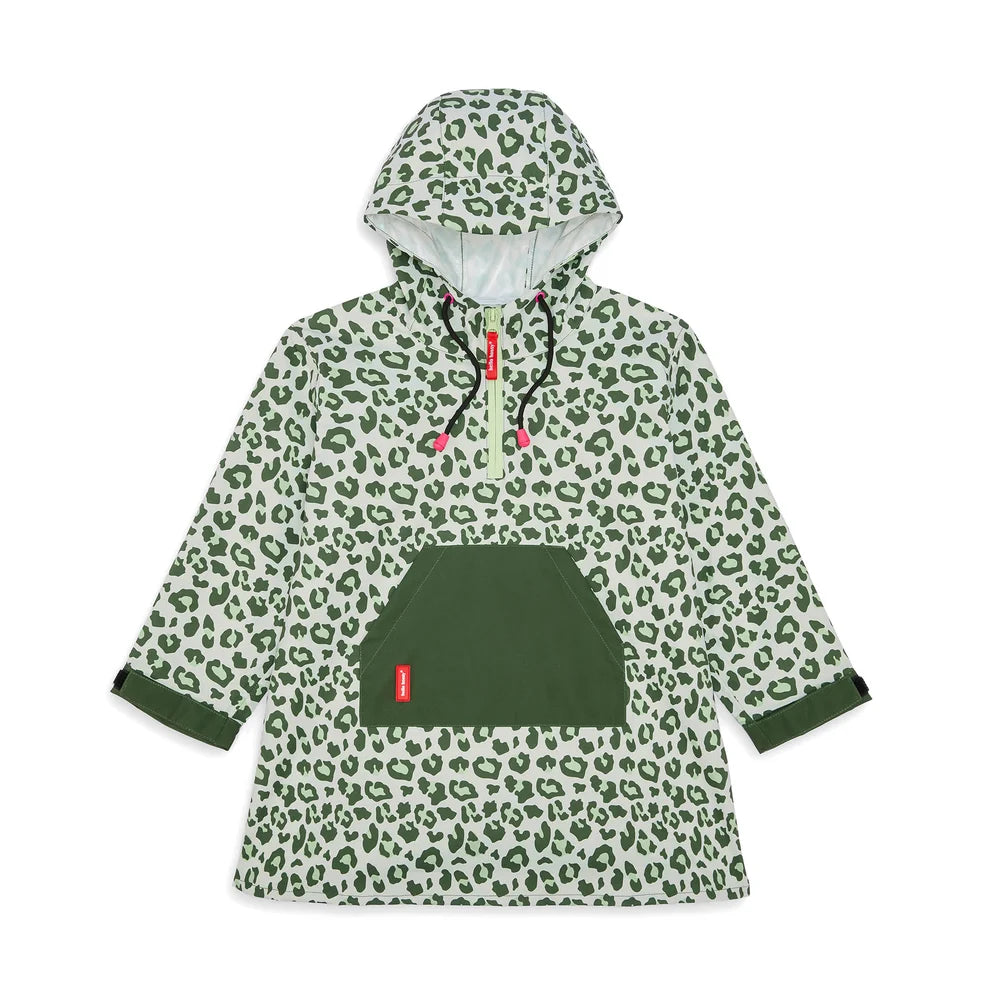 Poncho de pluie léopard vert