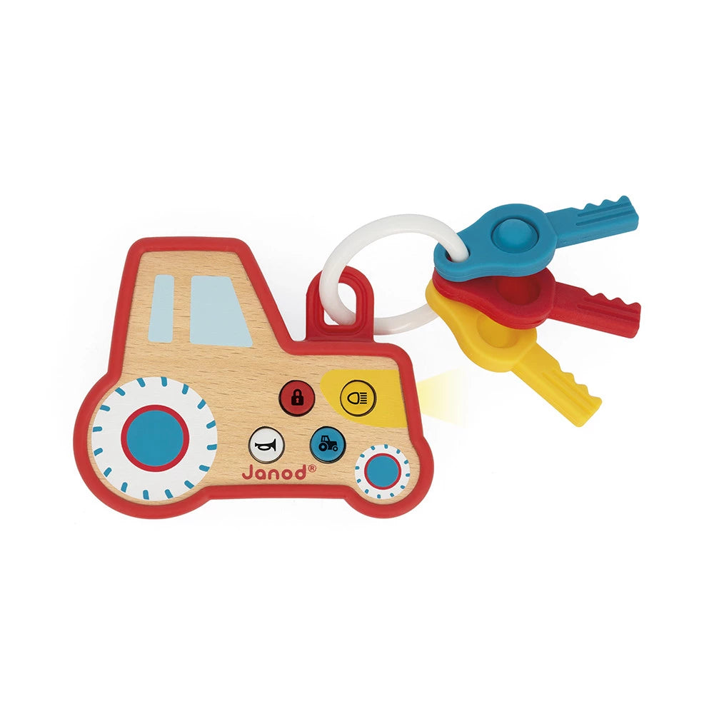 Porte-clés Tracteur Sonore et Lumineux (bois)