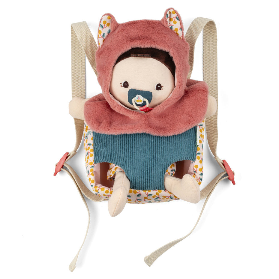 Poupée en tissu et porte bébé Jeanne