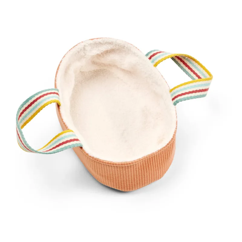 Poupée en tissu Méla et son couffin - 21 cm