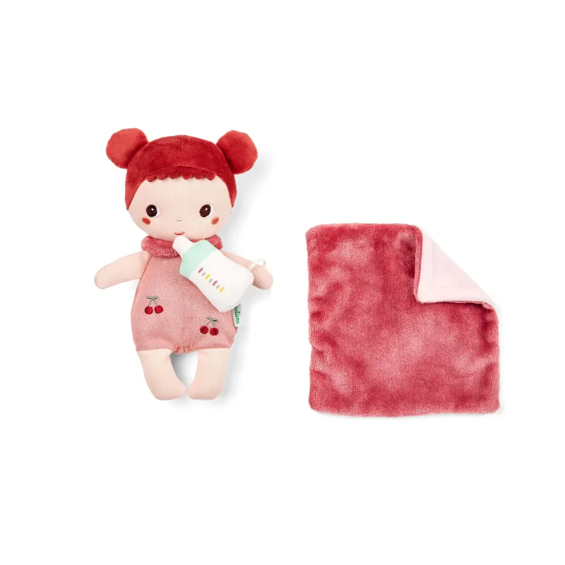 Poupée en tissu Mio et son couffin - 21 cm