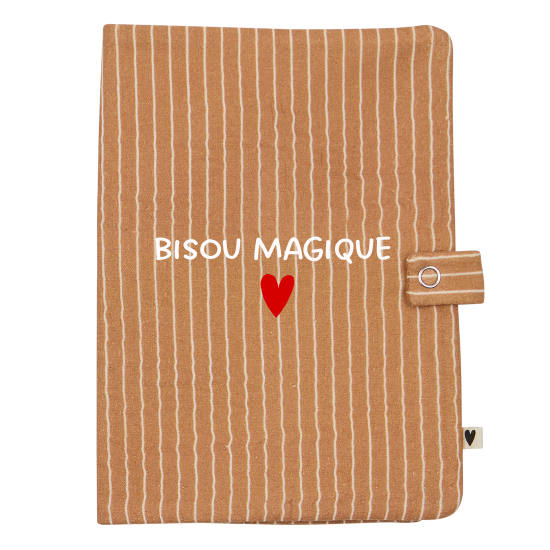 Protège carnet gaze rayures fines