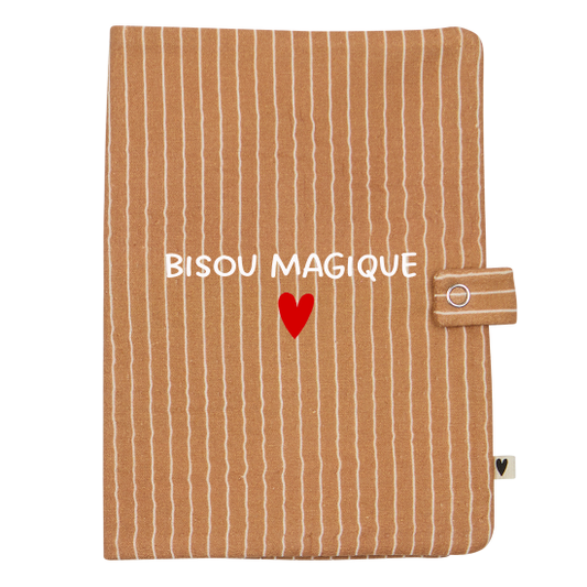 Protège carnet gaze rayures fines