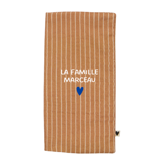 Protège livret de famille gaze rayures fines