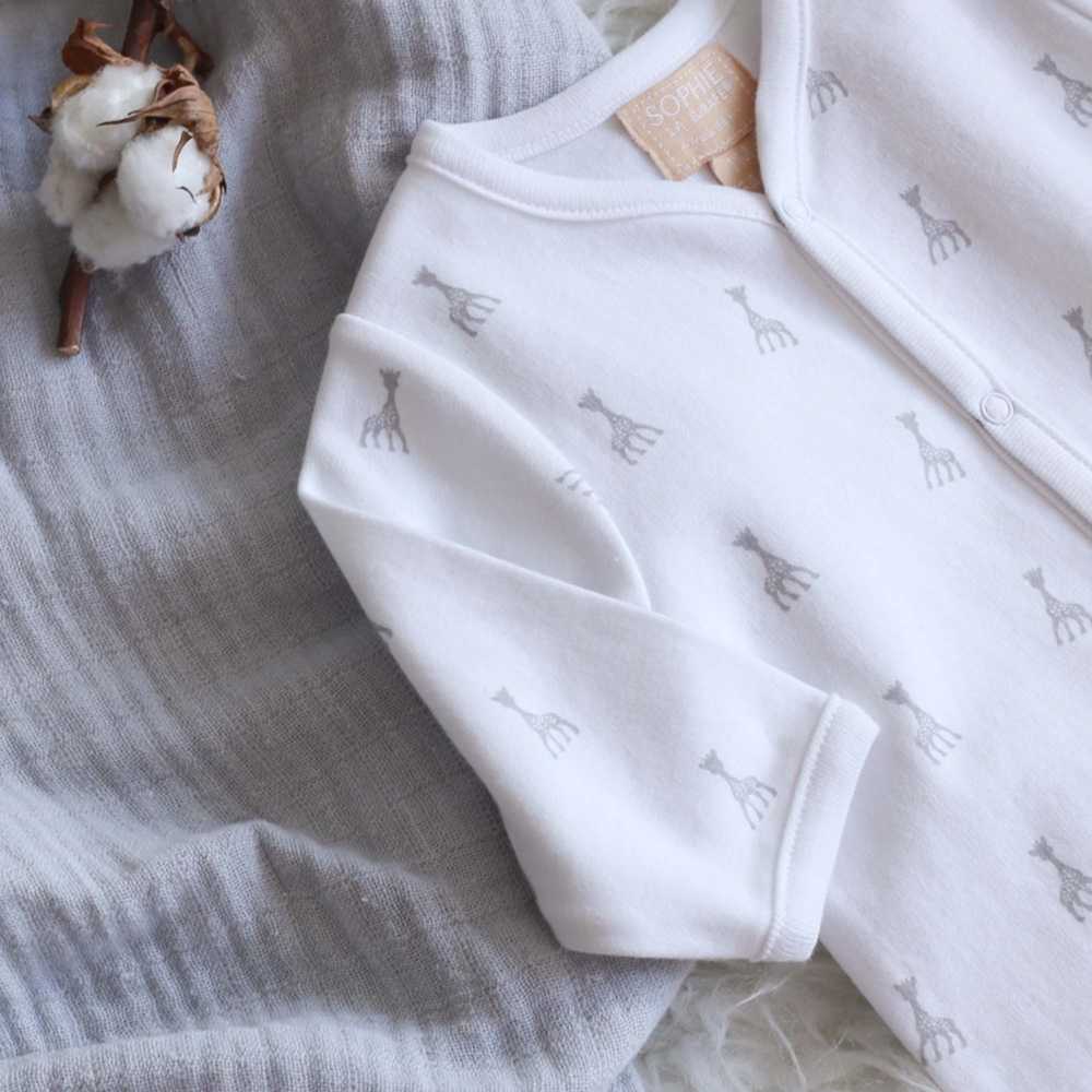 Pyjama de naissance coton - Sophie la girafe - blanc