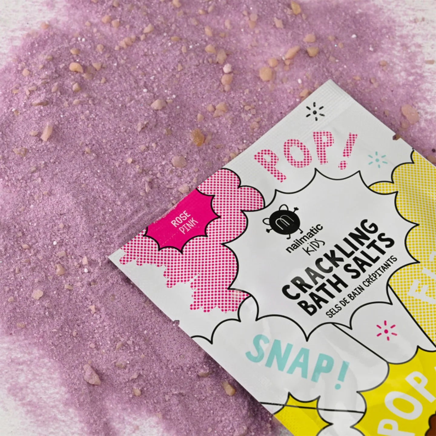 Sel de bain crépitant rose