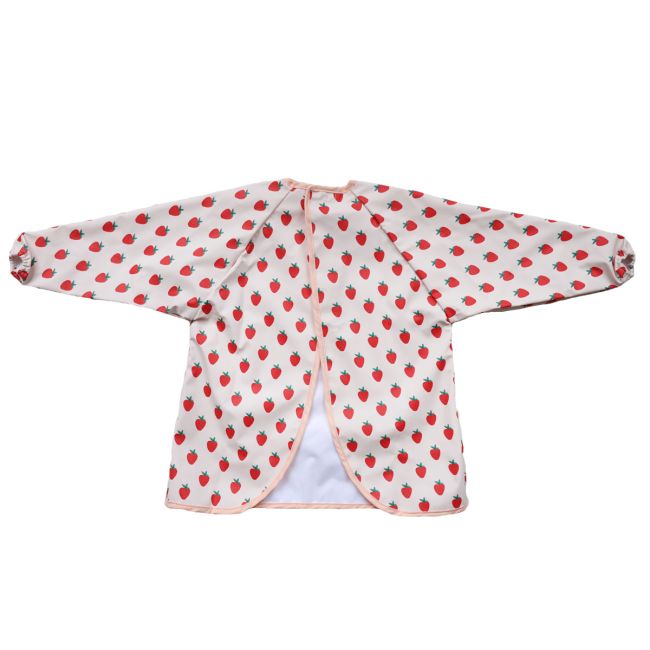 Bavoir tablier manches longues fraise 3-5 ans Jolie saison