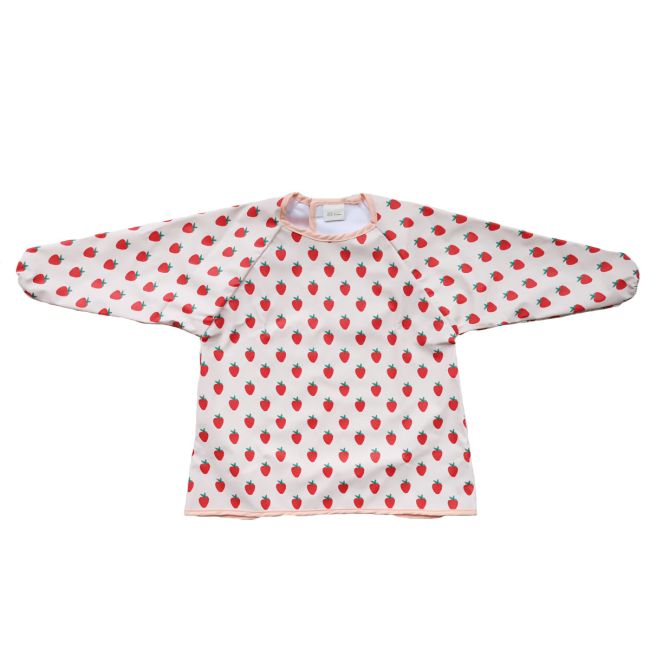 Bavoir tablier manches longues fraise 3-5 ans Jolie saison
