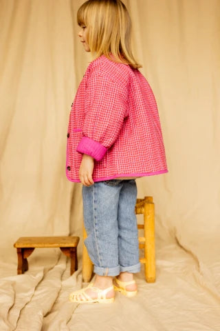 Veste Dhoti Khadi Fuchsia