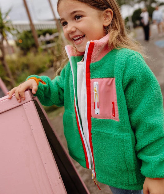 Veste polaire verte bonbon